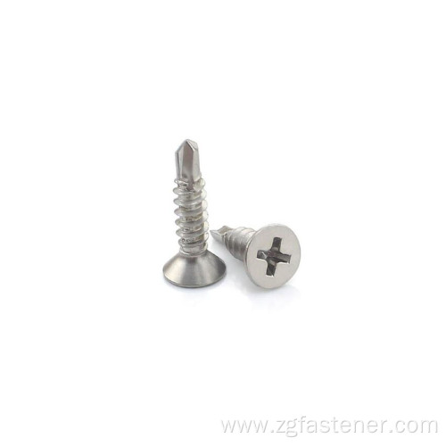 Stainless steel cross countersunk head self-drilling screw